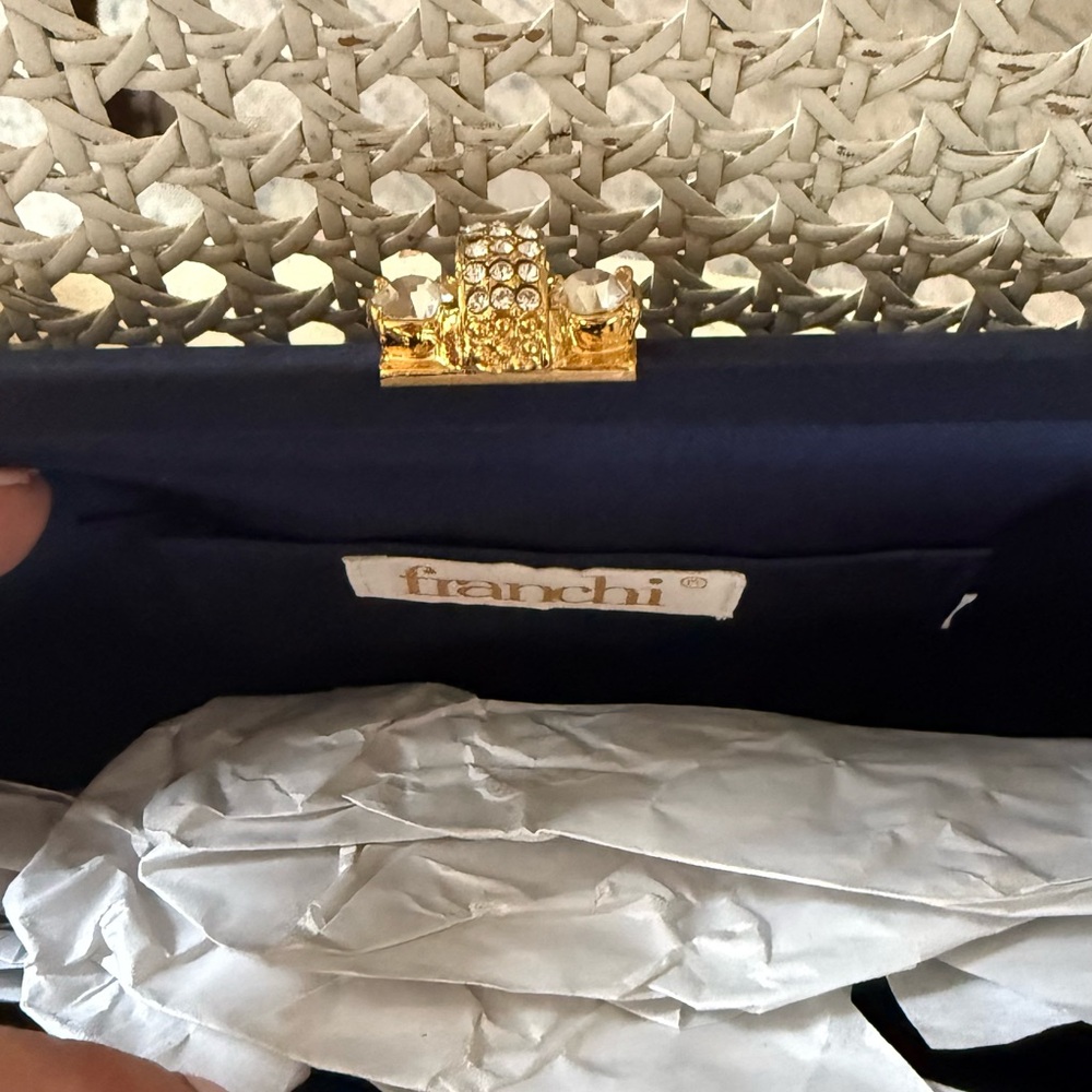 Franchi Navy Clutch with Elegant Gold Chain - Picture 2 of 2